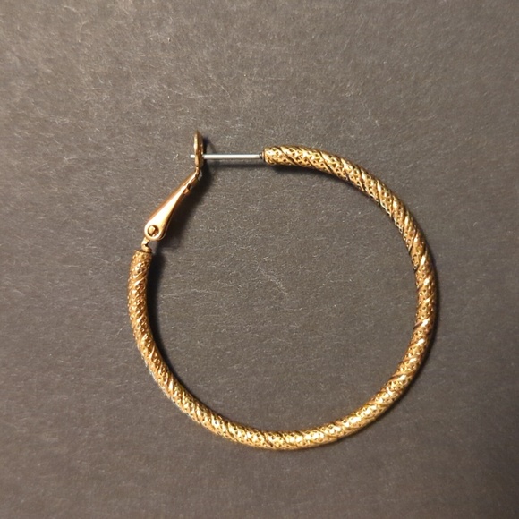 Gold Toned Hoop Earrings - Picture 3 of 4